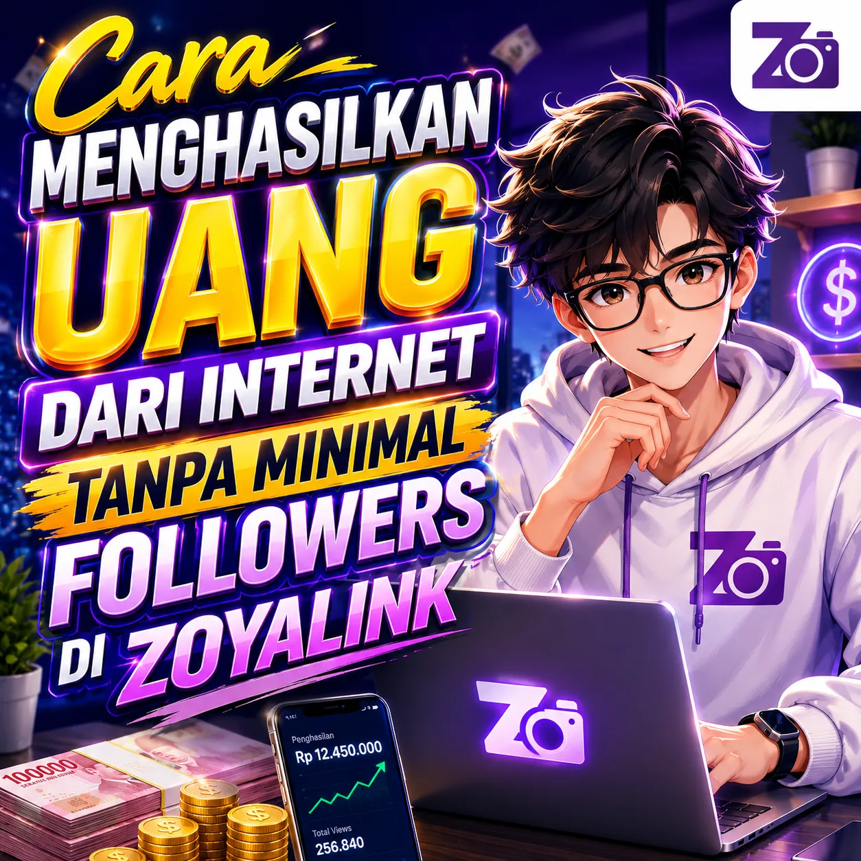 Cara Menghasilkan Uang dari Internet Tanpa Minimal Followers di Zoyalink