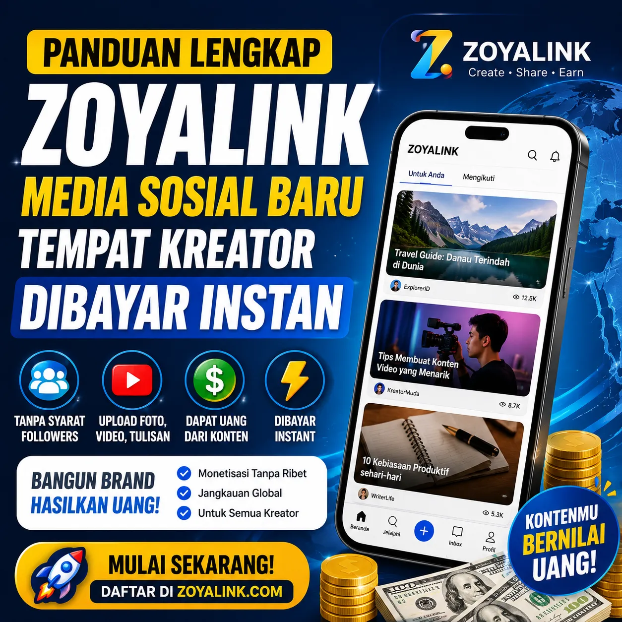 Panduan Lengkap Zoyalink: Media Sosial Baru Tempat Kreator Dibayar Instan