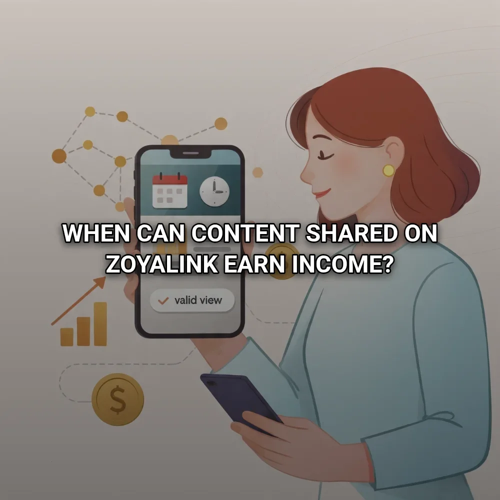 When can content shared on Zoyalink earn income?