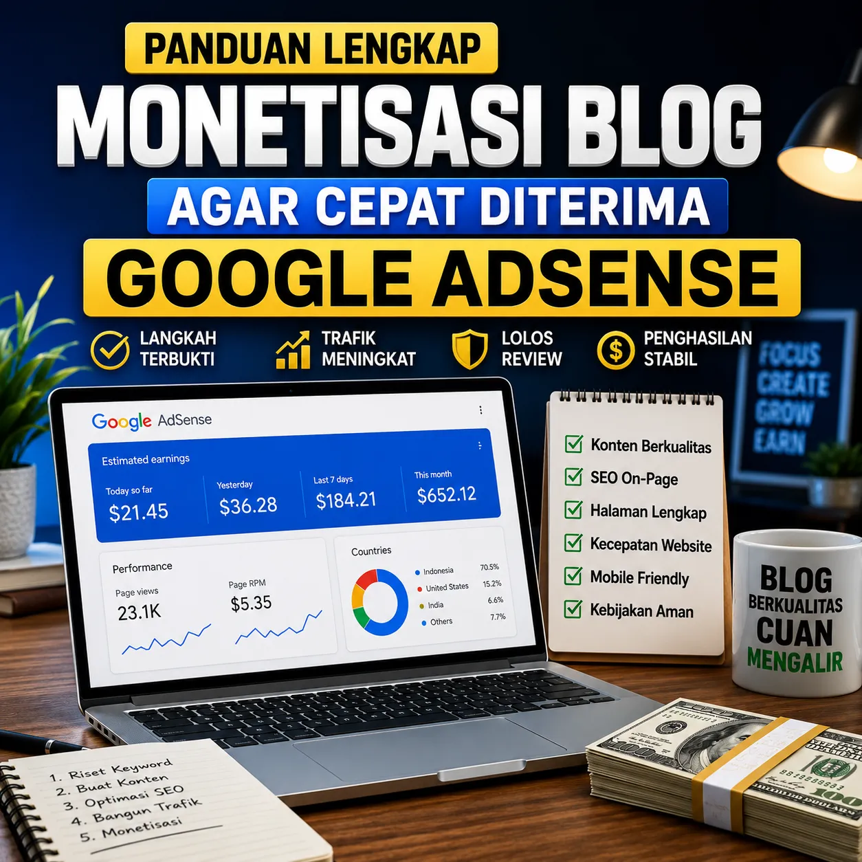 Panduan Lengkap Monetisasi Blog Agar Cepat Diterima Google AdSense dan Menghasilkan Penghasilan Stabil