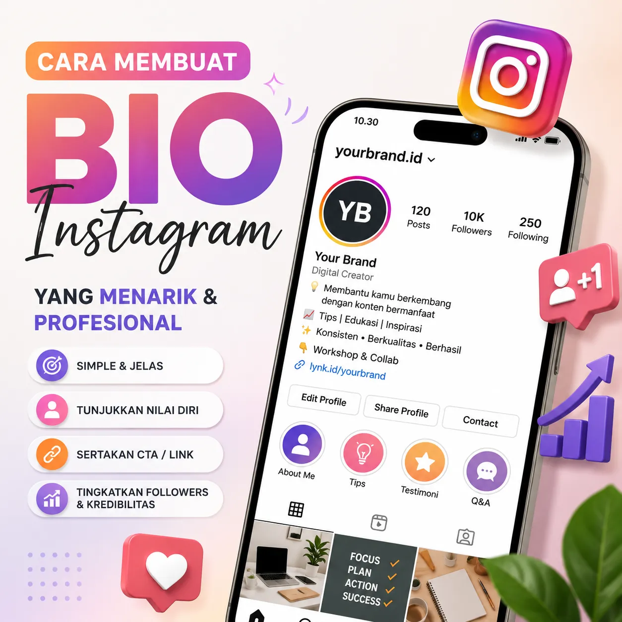 Cara Membuat Bio Instagram yang Menarik dan Profesional untuk Meningkatkan Followers dan Kredibilitas
