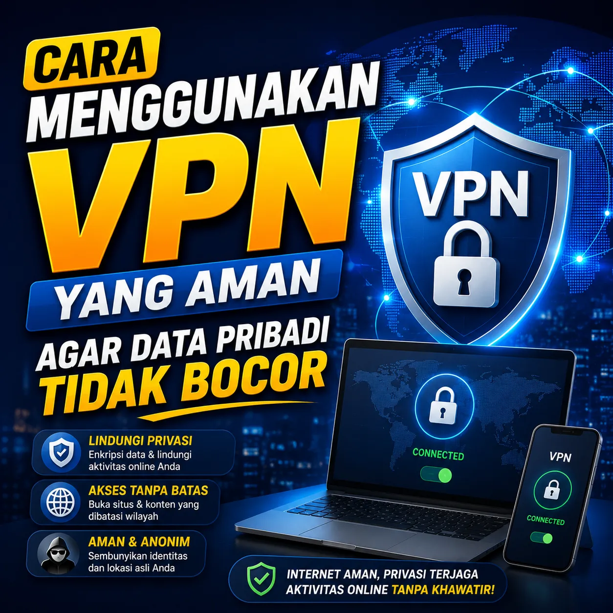 Panduan Menggunakan VPN yang Aman Agar Data Pribadi Tidak Bocor