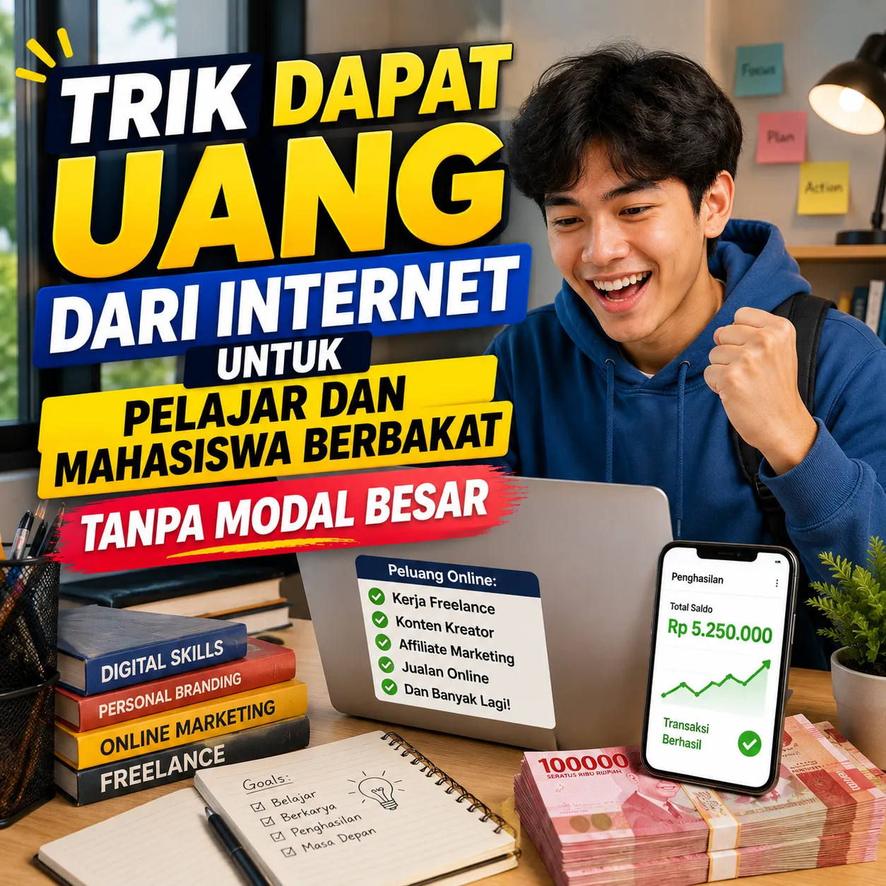 Trik Dapat Uang dari Internet untuk Pelajar dan Mahasiswa Berbakat Tanpa Modal Besar